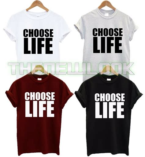 CHOOSE LIFE T SHIRT WHAM RETRO FASHION 80s 90s GEEK FANCY DRESS SWAG