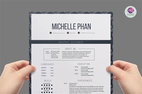 1 page CV template By Chic templates | TheHungryJPEG