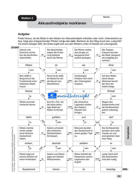 Satzglieder Meinunterricht