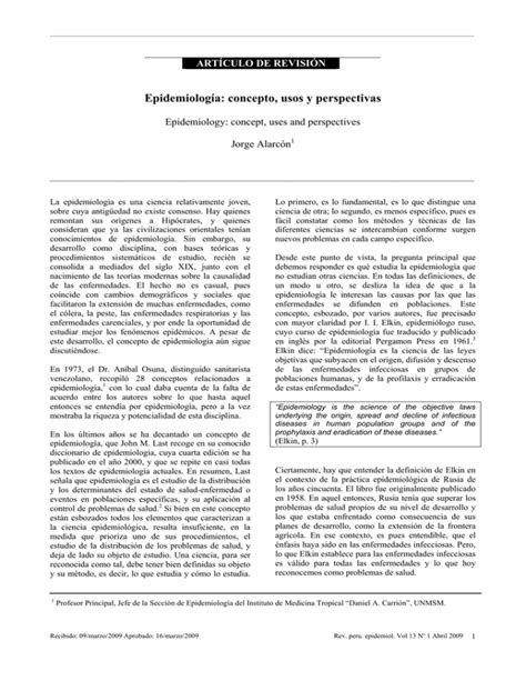 Epidemiolog A Concepto Usos Y Perspectivas