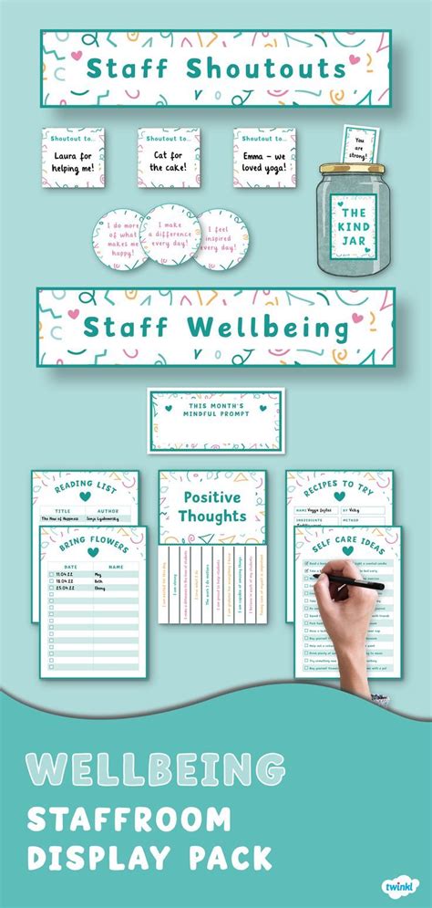 Teaching Staff Wellbeing Display Pack Confetti Themed Twinkl