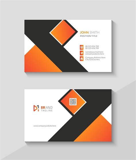 Premium Vector Black And Orange Business Card