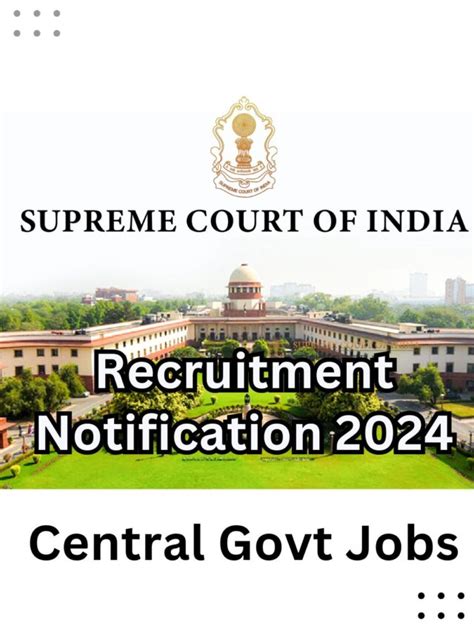 Supreme Court Jobs 2024 Recruitment Jobs