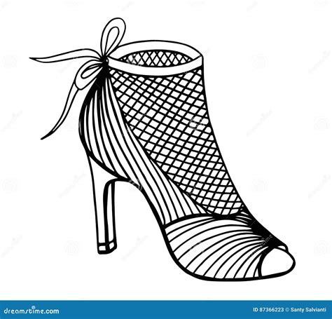 Hand Drawn High Heel Shoe Illustration Stock Vector Illustration Of