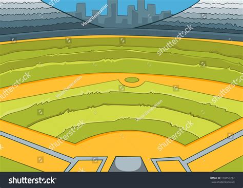 Baseball Stadium Vector Cartoon Background Eps: เวกเตอร์สต็อก (ปลอดค่า ...