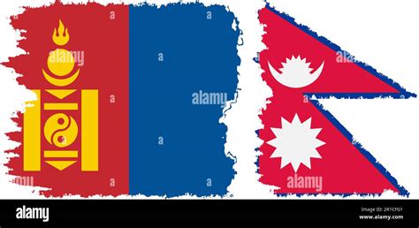 Nepal and Mongolia grunge flags connection, vector Stock Vector Image ...