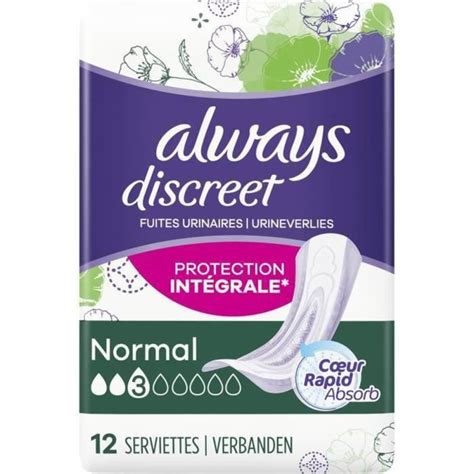 Lot De 3 Always Discreet Normal Serviette Incontinence 12 Serviettes Cdiscount Au Quotidien