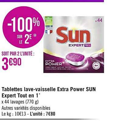 Promo Tablettes Lave Vaisselle Extra Power Sun Expert Tout En Chez