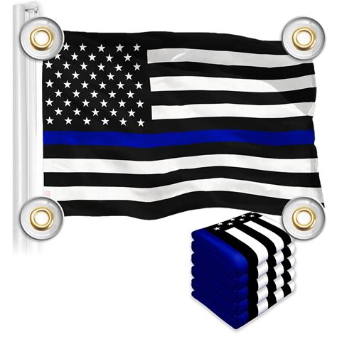 G128 5 Pack Thin Blue Line Flag 3x5 Ft Liteweave Pro Series