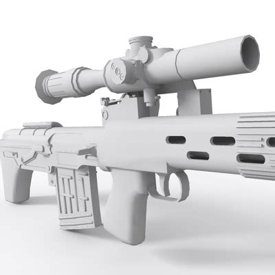 3ds max dragunov svu sniper rifle