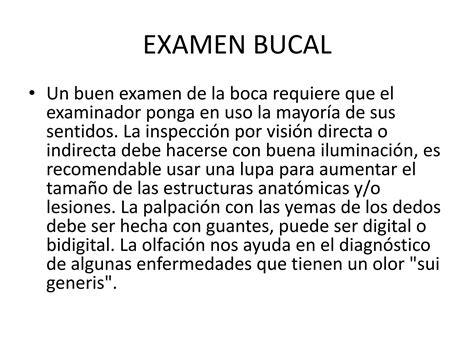 Examen De La Cavidad Oral Ppt