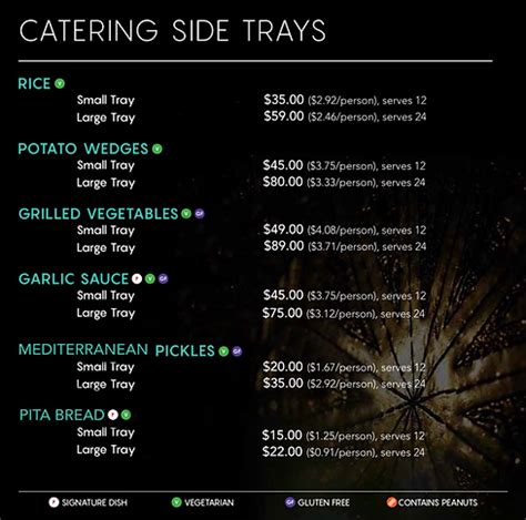 Catering Menu | Palm Palace