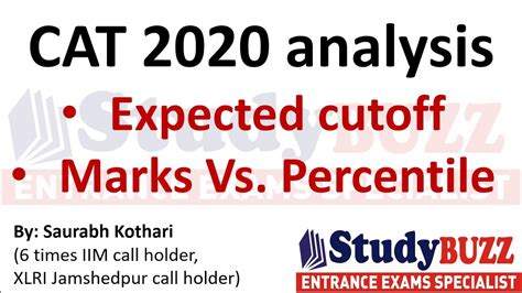 CAT 2020 Analysis Expected CAT Cutoff Marks Vs Percentile YouTube