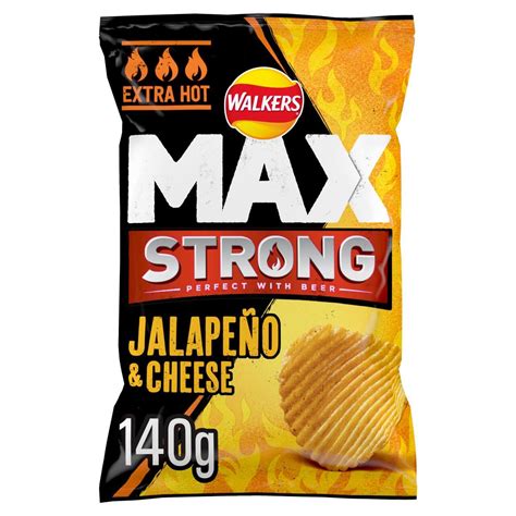 Walkers Max Strong Jalapeno And Cheese Sharing Crisps 140g Zoom