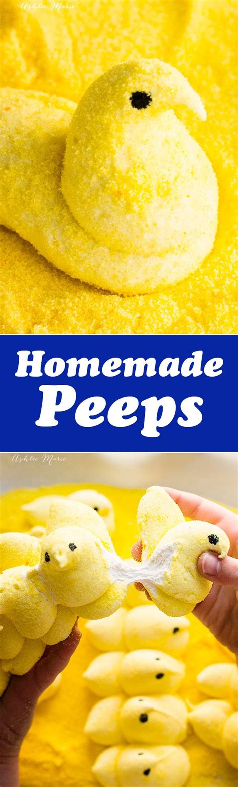 Homemade Peeps Recipe And Video Tutorial Ashlee Marie Peeps Recipes Homemade Peeps Recipe