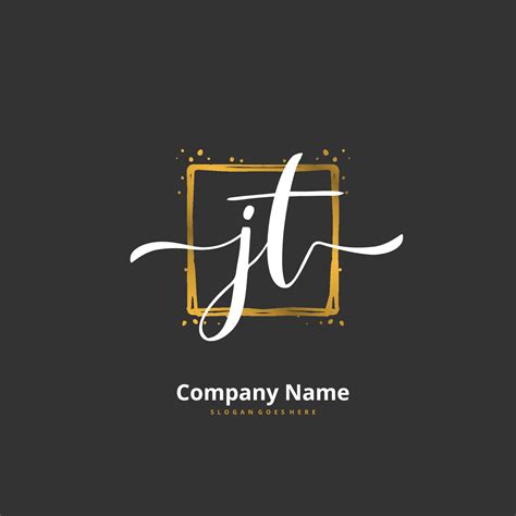 JT Initial Handwriting And Signature Logo Design With Circle Beautiful