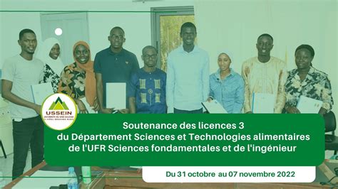 Soutenance Des Tudiants Du D Partement Sciences Et Technologies