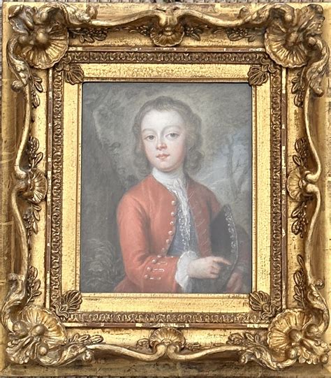 Circle Of Arthur Pond 1710 1758 Portrait Of A Young Boy In A Red