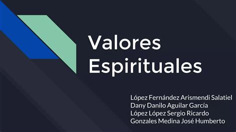 Valores Espirituales Ppt