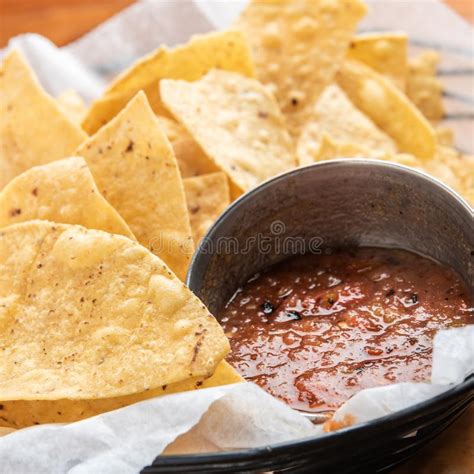 Tortilla Chips and Salsa Close Up Stock Image - Image of totopos, appetizer: 167923457