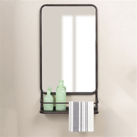 Metal Bathroom Mirror With Shelf Everything Bathroom