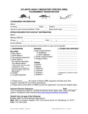 Fillable Online Nmfs Noaa ATLANTIC HIGHLY MIGRATORY SPECIES HMS Fax