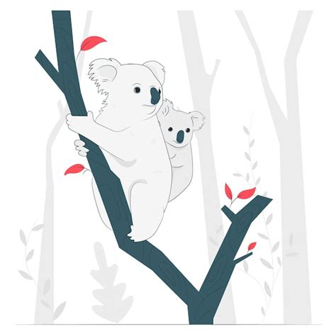 Free Vector Koalas In Trees Concept Illustration