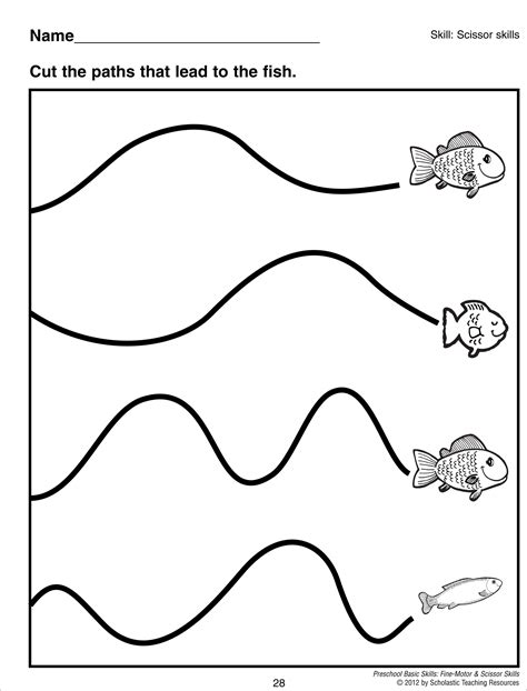 Straight Line Cutting Worksheets