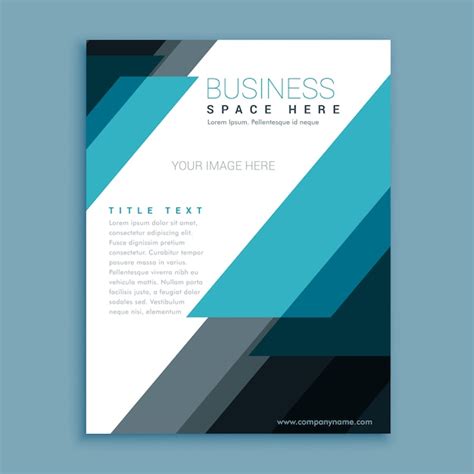 Blue Abstract Zakelijke Flyer Brochure Design Template In Geometrische