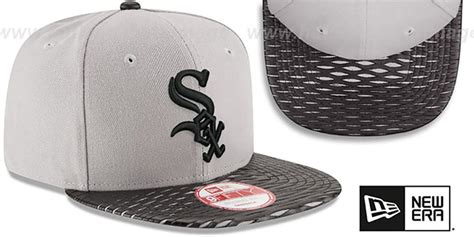 Chicago White Sox LEATHER-RIP SNAPBACK Grey-Black Hat