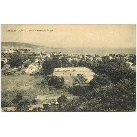 Carte Postale Ancienne Hendaye Villas Et Tennis Cartes Postales