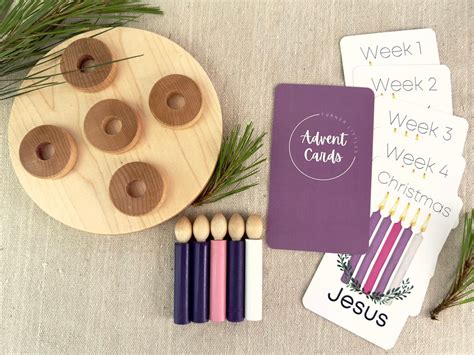 Advent Wreath For Kids Wood Advent Wreath Advent Guide For Etsy