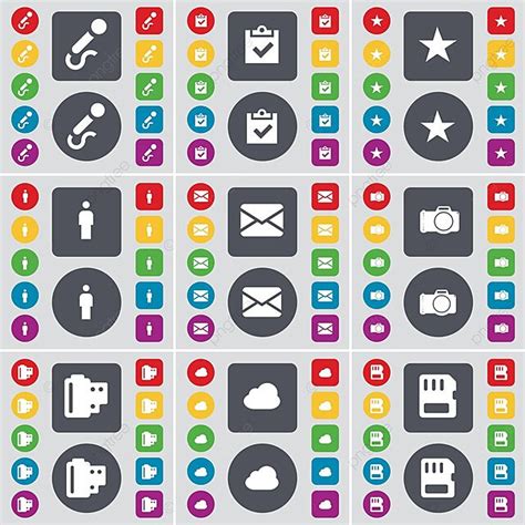 Large Set Of Flat Icons For Design Flat Button Star Vector, Flat ...