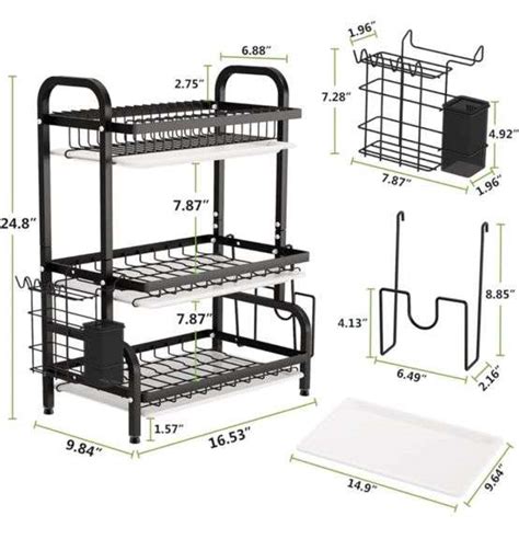 Easylife Dish Drying Rack Tier Dish Rack With Tray Utensil Holder