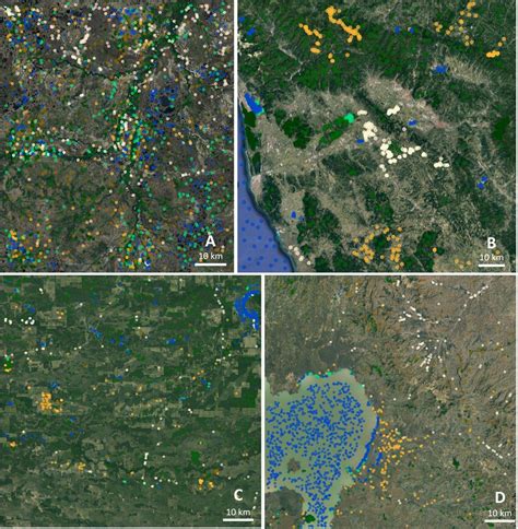 Spatial distribution of validation points in A) Siberia, B) Italy, C ... 