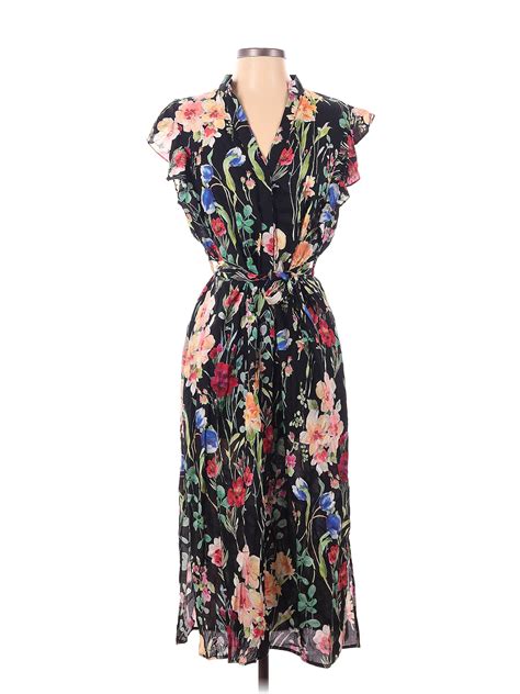 Zara Floral Multi Color Black Casual Dress Size S 30 Off Thredup