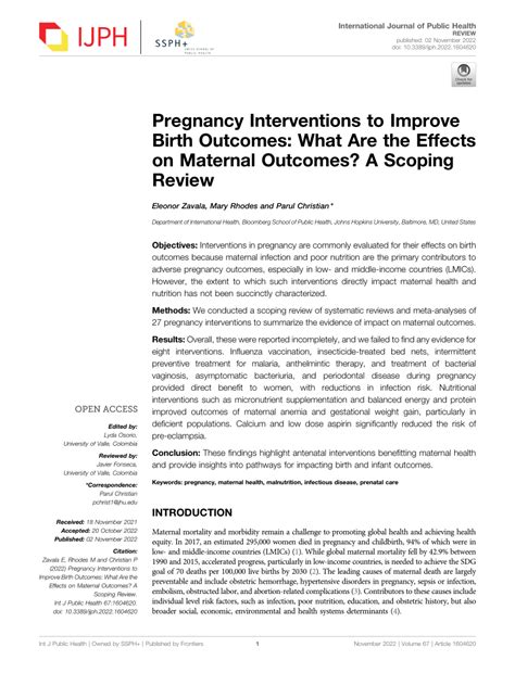 pregnancy interventions  improve birth outcomes