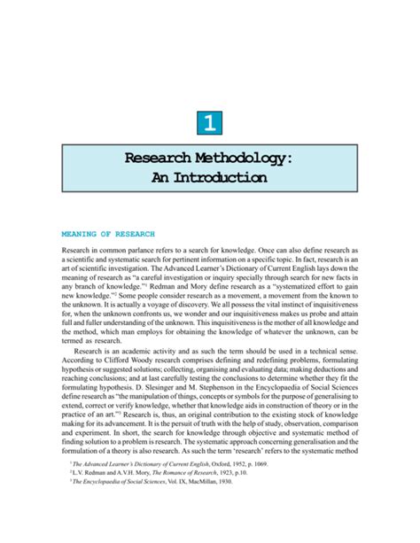 Research Methodology An Introduction