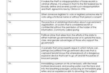 Let S Talk Vocab Criminology Political Crimes And Terrorism Worksheet