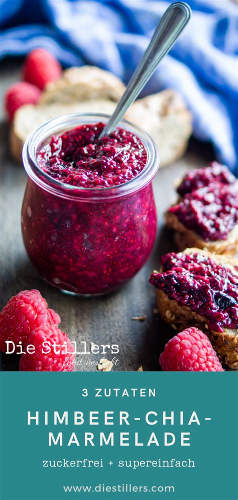 Zuckerfreie Himbeer Chia Marmelade Lebensmittel Essen Herzhaft Und