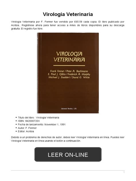 Virologia Veterinaria 842000720x Medicina Veterinaria Cuidado De La