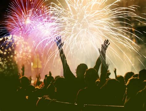 Cheering crowd and fireworks Stock Photo by ©melis82 115008882