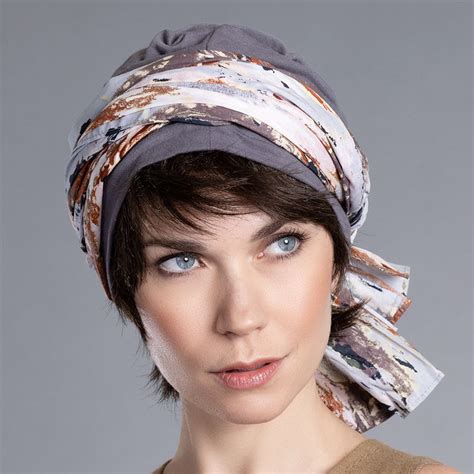 Bonnet Et Foulard Chimio En Coton Garbo Gris Ellen Wille