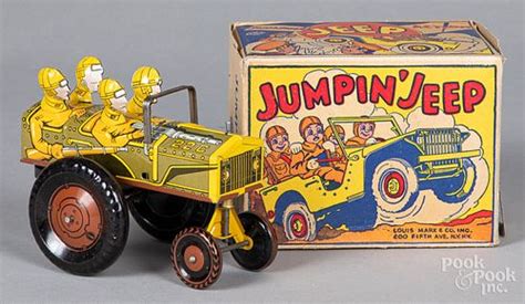 Boxed Marx Tin Lithograph Wind Up Jumpin Jeep Sold At Auction On 16th