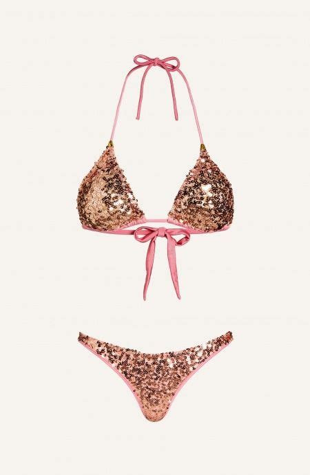 Braguita de bikini acolchada con triángulo de lentejuelas Talla XS