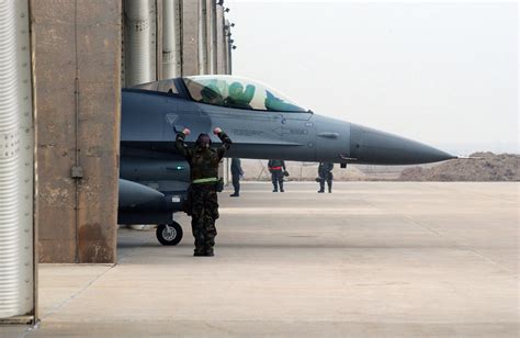 A US Air Force USAF 80th Fighter Squadron FS F 16 Fighting Falcon