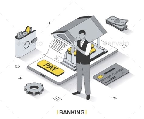 Banking Isometric Outline Illustration By Alexdndz Graphicriver