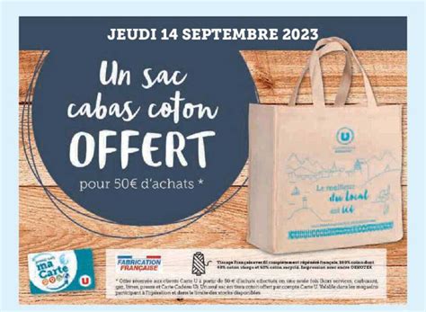 Promo Un Sac Cabas Coton Offert Pour 50 D Achats Chez Super U