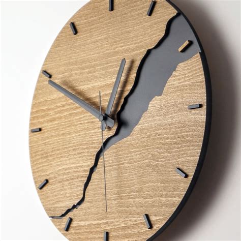 Moderne Wanduhr Mit Zahlen Silent Unikat Holz Minimalist Etsy De