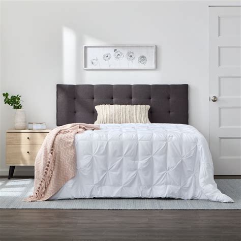 Brookside Kaylee Square Tufted Charcoal Twin Upholstered Headboard